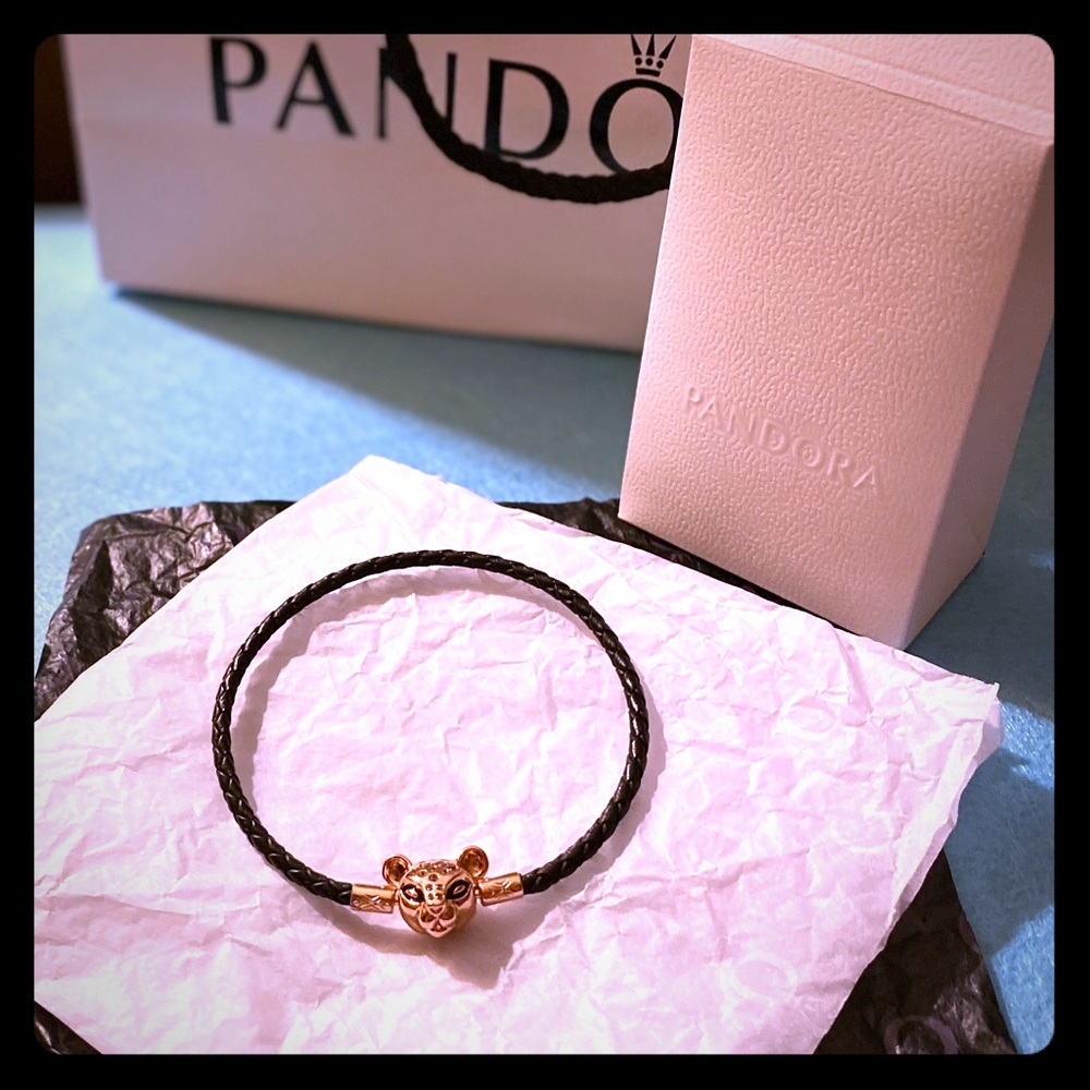 Pandora Nala Lion King Leather Rose Gold Bracelet